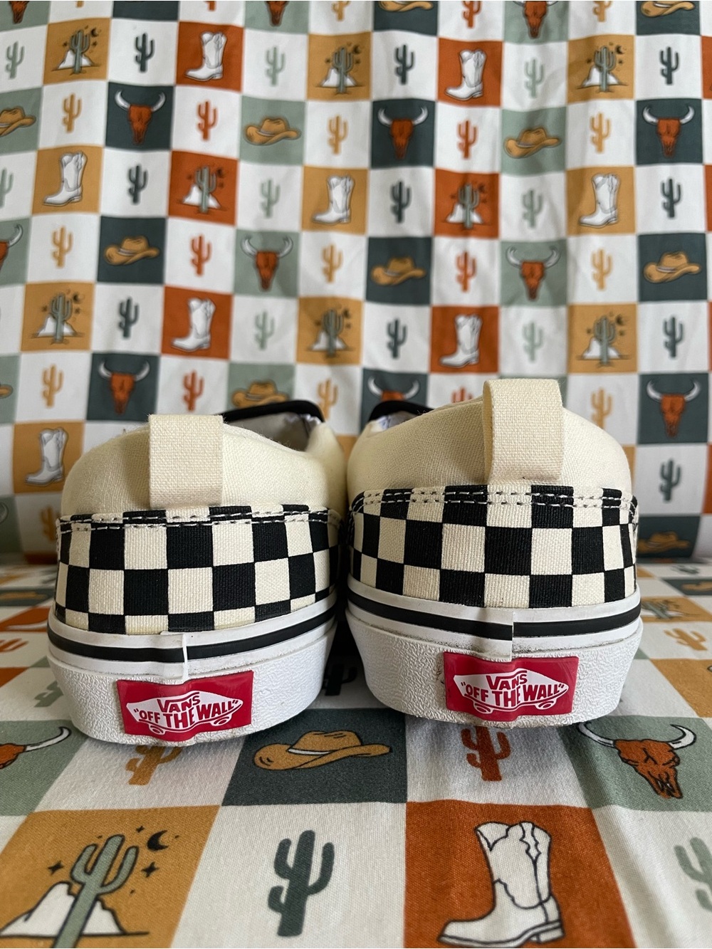 Vans Kids Checkerboard Slip-On Sneakers - Black & White - Picture 5 of 6